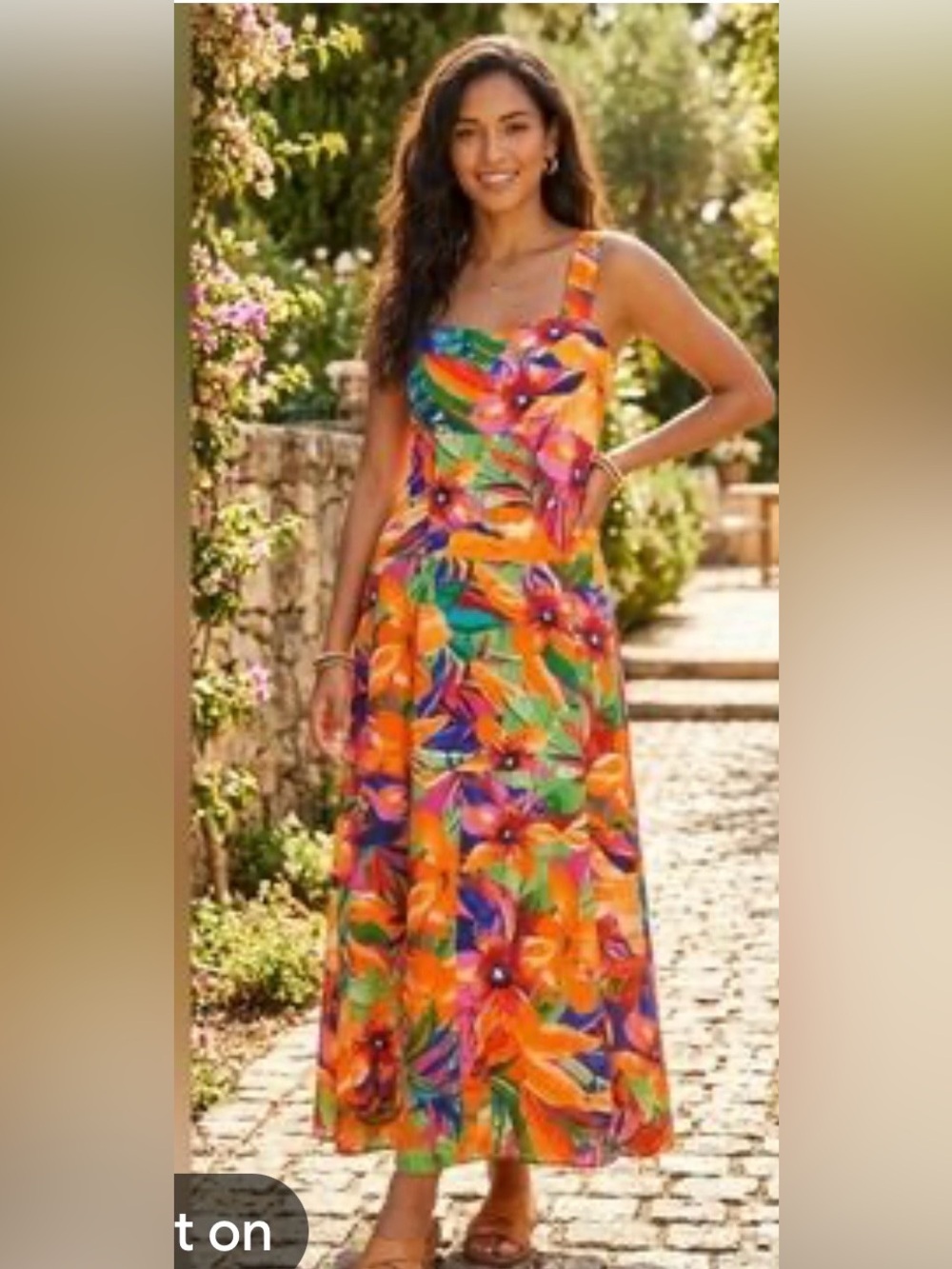1 State Vibrant Tropical Tank Summer Maxi Dress  Size XS